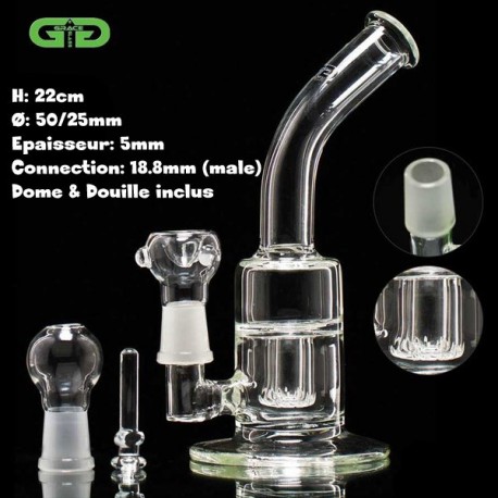 Clear Saxo Grace Glass Bubbler with capsule percolator